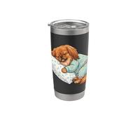 Adorable chien pékinois endormi en pyjama Art du coucher Gobelet isotherme en acier inoxydable double paroi