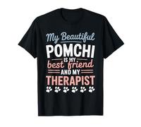 Adorable Chien Pomchi Papa, Maman, ami et thérapeute T-Shirt