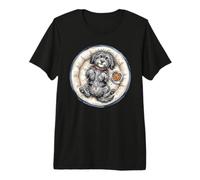 Adorable Chien Puli avec lit pour Chien + Nourriture Pendant Le Sommeil T-Shirt Haut de Gamme
