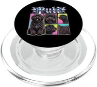 Adorable Chien Puli dans Le Style de Musique Heavy Metal Rock des années 80 PopSockets PopGrip pour MagSafe