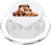 Adorable Chien Retriever Maman et Chiot PopSockets PopGrip pour MagSafe