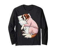 Adorable Chien Saint Bernard endormi en Pyjama Art du Coucher Manche Longue