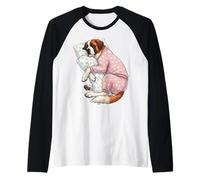 Adorable Chien Saint Bernard endormi en Pyjama Art du Coucher Manche Raglan