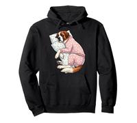 Adorable Chien Saint Bernard endormi en Pyjama Art du Coucher Sweat à Capuche