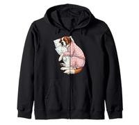 Adorable Chien Saint Bernard endormi en Pyjama Art du Coucher Sweat à Capuche