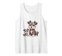 Adorable Chien Schnauzer Maman et Chiot Débardeur