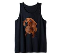 Adorable chien teckel poilu brun mignon Débardeur