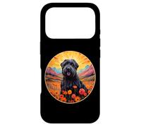 Adorable Chien Terrier Russe Noir Fleur Montagne Coucher de Soleil Chiot Coque pour iPhone 17 Pro
