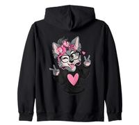 Adorable Chien Yorkshire Terrier avec Lunettes et nœud Rose Sweat à Capuche