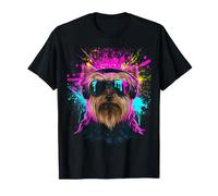 Adorable Chien Yorkshire Terrier Portant Un Casque T-Shirt