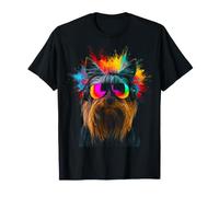 Adorable Chien Yorkshire Terrier Portant Un Casque T-Shirt