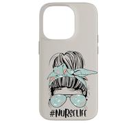 Adorable chignon d'infirmière beige drôle pour la journée des infirmières Coque pour iPhone 14 Pro