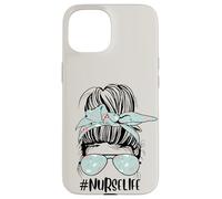 Adorable chignon d'infirmière beige drôle pour la journée des infirmières Coque pour iPhone 15