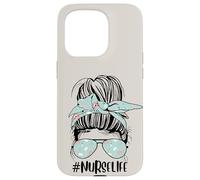 Adorable chignon d'infirmière beige drôle pour la journée des infirmières Coque pour iPhone 15 Pro