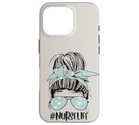Adorable chignon d'infirmière beige drôle pour la journée des infirmières Coque pour iPhone 16 Pro