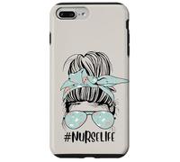 Adorable chignon d'infirmière beige drôle pour la journée des infirmières Coque pour iPhone 7 Plus/8 Plus