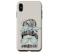Adorable chignon d'infirmière beige drôle pour la journée des infirmières Coque pour iPhone XS Max