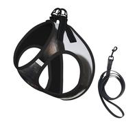 Adorable Chiot Bouledogue français Noir,Harnais pour Animaux de Compagnie, Harnais réfléchissant réglable pour Chien,L