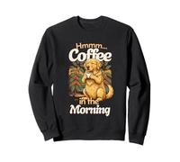 Adorable Chiot Golden Retriever Chien et Tasse de café Le Matin Sweatshirt
