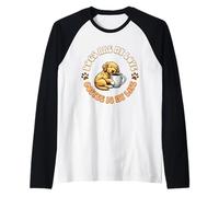 Adorable Chiot Golden Retriever et Tasse de café Le Matin Manche Raglan