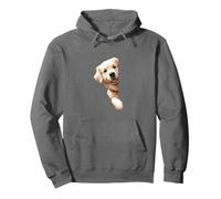 Adorable chiot Golden Retriever qui regarde autour du coin, amoureux des chiens Sweat à Capuche
