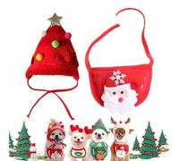 Adorable Christmas Tree Pom-Pom Hat, Adjustable Cat Dog Christma Collar Hats, Comfortable Soft, for Holiday Photo, Party, Gathering (Style C,M)