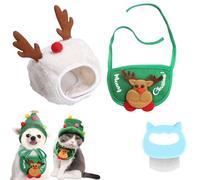 Adorable Christmas Tree Pom-Pom Hat, Celery Pets Dog Santa Hat, Christmas Green Velvet Headdress Hat for Dogs, Funny Soft Pet Hat for Dogs, Cat, Christmas Dog Hats for Christmas Party (D,M)