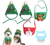Adorable Christmas Tree Pom-Pom Hat, Celery Pets Dog Santa Hat, Christmas Green Velvet Headdress Hat for Dogs, Funny Soft Pet Hat for Dogs, Cat, Christmas Dog Hats for Christmas Party (F,M)