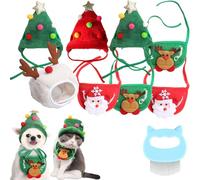 Adorable Christmas Tree Pom-Pom Hat, Celery Pets Dog Santa Hat, Christmas Green Velvet Headdress Hat for Dogs, Funny Soft Pet Hat for Dogs, Cat, Christmas Dog Hats for Christmas Party (J,M)