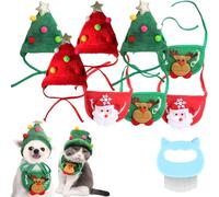 Adorable Christmas Tree Pom-Pom Hat, Celery Pets Dog Santa Hat, Christmas Green Velvet Headdress Hat for Dogs, Funny Soft Pet Hat for Dogs, Cat, Christmas Dog Hats for Christmas Party (K,M)