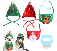 Adorable Christmas Tree Pom-Pom Hat, Celery Pets Dog Santa Hat, Christmas Green Velvet Headdress Hat for Dogs, Funny Soft Pet Hat for Dogs, Cat, Christmas Dog Hats for Christmas Party (E,M)