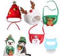Adorable Christmas Tree Pom-Pom Hat, Celery Pets Dog Santa Hat, Christmas Green Velvet Headdress Hat for Dogs, Funny Soft Pet Hat for Dogs, Cat, Christmas Dog Hats for Christmas Party (H,S)