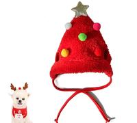 Adorable Christmas Tree Pom Pom Hat - Perfect Dog & Cats Christmas Hat for Holiday Gatherings with Soft Pom Poms and Adjustable Strap, Comfortable & Photo-Ready (Style#7 L)