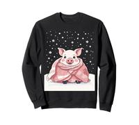 Adorable Cochon de Noël enveloppé dans Une Couverture pour Amoureux des Animaux Sweatshirt