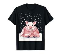 Adorable Cochon de Noël enveloppé dans Une Couverture pour Amoureux des Animaux T-Shirt