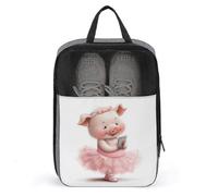 Adorable cochon fantaisiste dans un sac à chaussures tutu rose pour voyage, usage quotidien, sac de rangement anti-poussière pour chaussures de golf