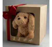 Adorable Coffret Cadeau sur Le thème des Animaux de Compagnie Contenant Un Jouet interactif en Peluche en Forme de Chien avec Un Ruban décoratif, Qui Marche, aboie, remue la Queue, s'assoit et Cou #H