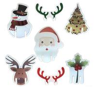 Adorable collection de cartes de Noël - 10 charmants marqueurs de chapeau de Père Noël pour cadeau de fête, décoration festive en verre pour accessoire de table de vacances, étiquettes de tasse en