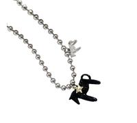 Adorable collier en acier inoxydable de 44 cm, 3 options de couleur, chaîne élégante pour femmes et filles, As show, Acier titane