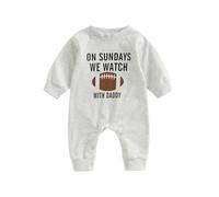 Adorable combinaison de sport pour bébé avec motif football anglais à manches longues en coton pour nouveau-né et fille, kaki, 6-12 mois