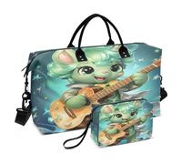 Adorable ComéDie Musicale Sac de Sport de Natation avec Sac de Rangement Maquillagede pour Voyage Femmes Filles Licorne Verte