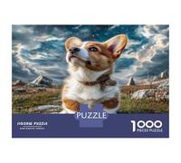 Adorable Corgi coloré sous Un Ciel Nuageux - Puzzle de 1000 pièces pour Adultes - Un défi Impossible pour développer Son Cerveau - 70 x 50 cm