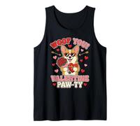 Adorable Corgi Valentine Pat-TY Art Cœur Rose Funny Puppy Love Débardeur