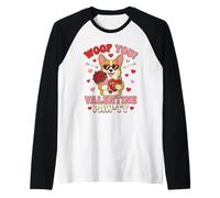 Adorable Corgi Valentine Pat-TY Art Cœur Rose Funny Puppy Love Manche Raglan