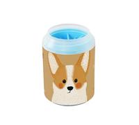 Adorable corgis Rainbow Vintage Portable Nettoyeur de pattes en silicone souple Fournitures de toilettage des pieds Convient pour les chiens de petite, moyenne et grande race