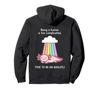 Adorable Costume Axolotl Arc-en-Ciel Être Humain est compliqué Sweat à Capuche