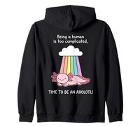 Adorable Costume Axolotl Arc-en-Ciel Être Humain est compliqué Sweat à Capuche