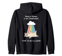 Adorable Costume de Lama Arc-en-Ciel Être Humain est trop compliqué Sweat à Capuche