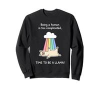 Adorable Costume de Lama Arc-en-Ciel Être Humain est trop compliqué Sweatshirt