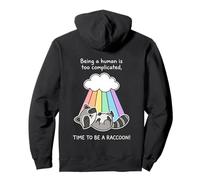 Adorable Costume de Raton Laveur Arc-en-Ciel Être Humain est compliqué Sweat à Capuche